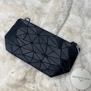 Patricia Luca Mate Black Geometric Pouch Bag NWT